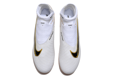 Nike Phantom GX Elite FG High Top White and Metallic Gold